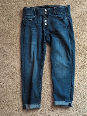 Apt. 9 Dark Blue High-Rise Cropped Button-Fly Jeans
